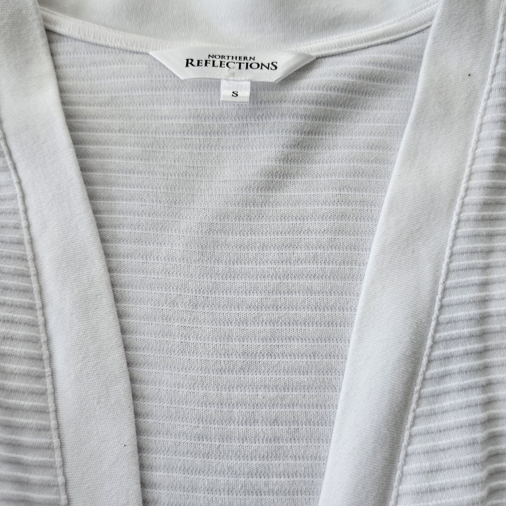 Northern Reflections White Ribbed Cardigan Size Small - Picture 2 of 7